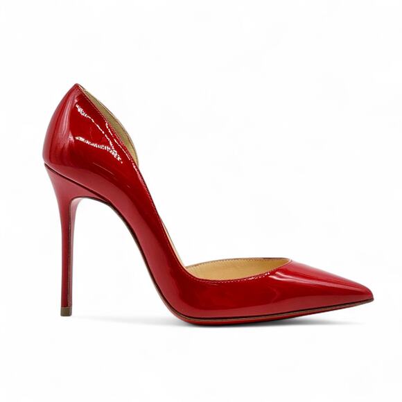 Christian Louboutin Iriza Patent Leather D’Orsay Pumps Red EU 36.5 US 6 $945 - Picture 3 of 7